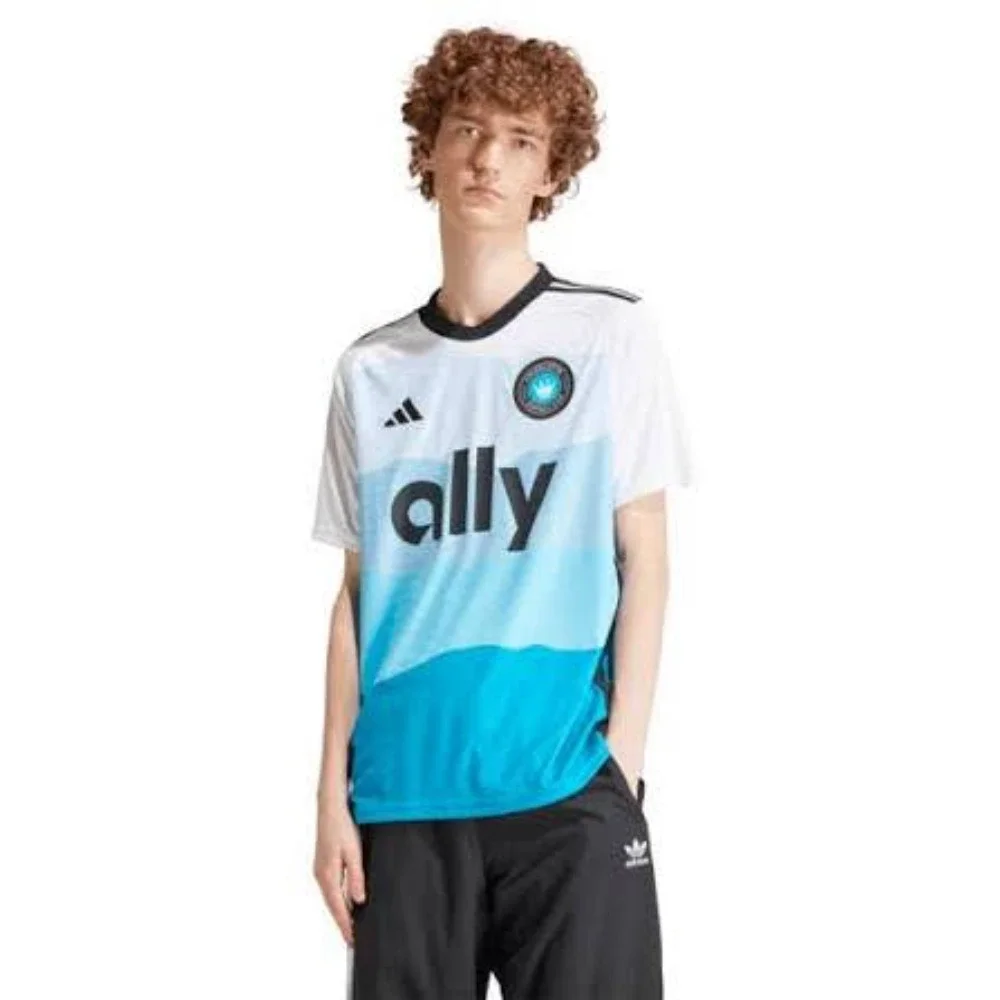 Mens Size XS Adidas Soccer Jersey MLS Charlotte FC 2023 Blue White HZ6174 185